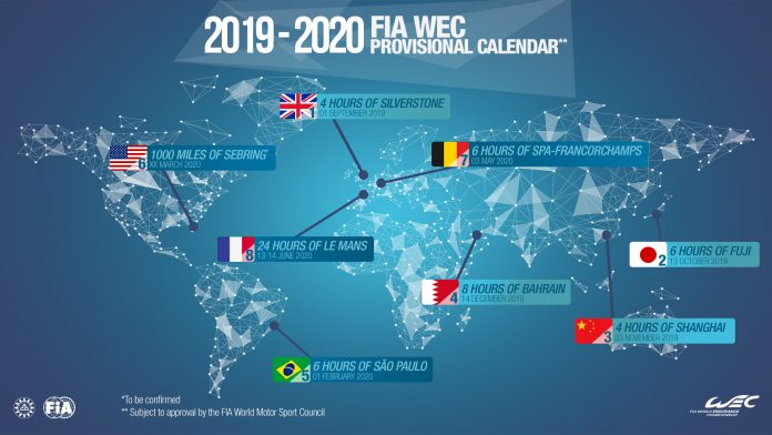 2019-2020 FIA WEC Provisional Calendar Revealed | Endurance info
